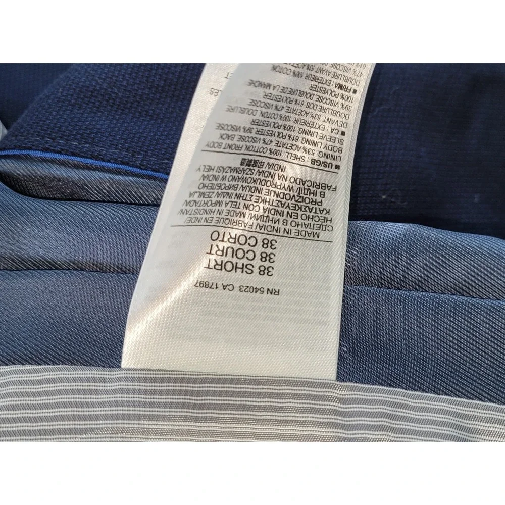 BANANA REPUBLIC 38S Blue Blazer Jacket Tailored Fit Cotton 2 Button
